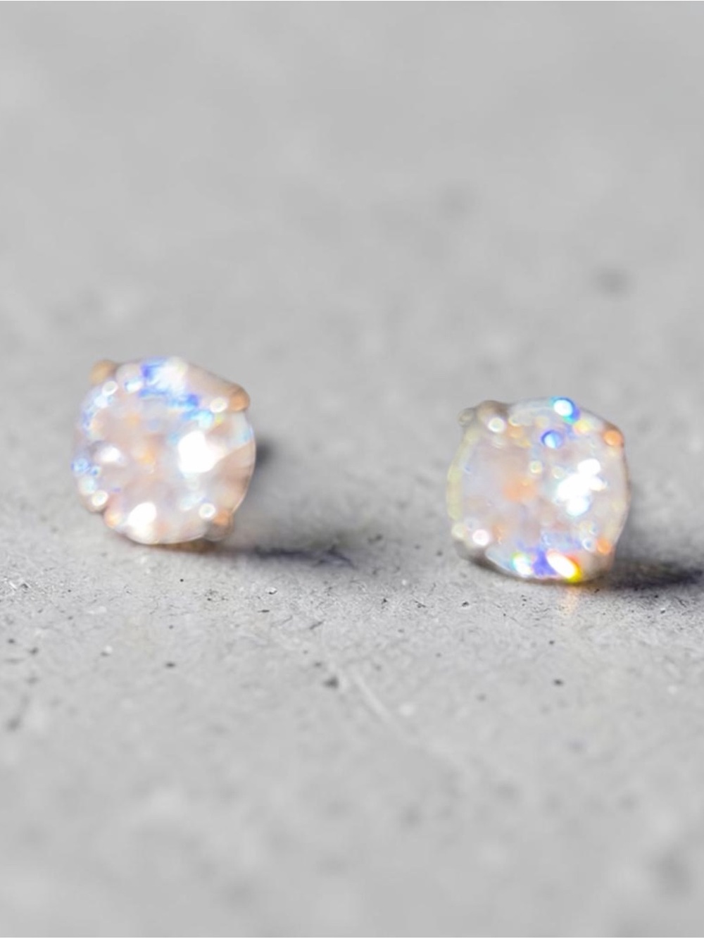 NEW•Sugared + Bronzed Iridescent Crystal Stud Sterling Silver Earrings